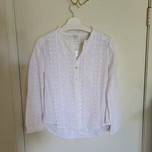 Sundance White 100% Cotton Button Down Shirt.